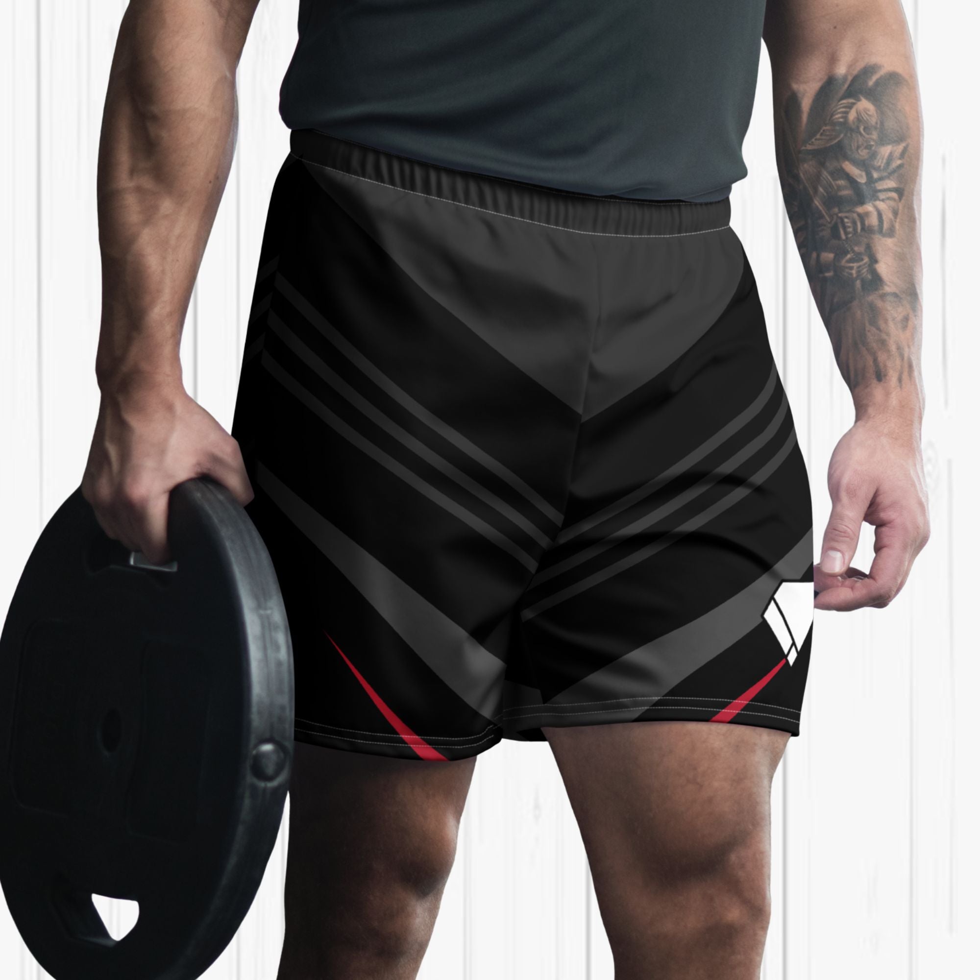 Unisex Athletic Black V Shorts 6.5-Inch